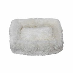 Лежак плюшевий для тварини PONCHIK ,прямокутний (білий) 50*38*19 см, 7 кг S