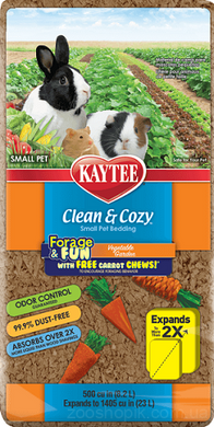 Kaytee Clean&Cozy F&F Vegetable Garden, целюлозна підстилка для гризунів, з жувальною морквою
