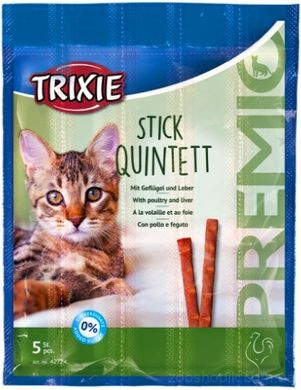Trixie Premio Quadro-Sticks Палички з птицею та печінкою для котів 5 шт