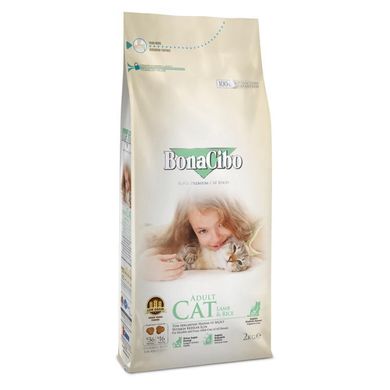 BonaCibo Adult Cat Lamb & Rice Сухий корм для котів з ягням 2 кг (BC406120)