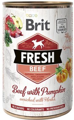 Brit Fresh Dog Консерви з яловичиною та гарбузом 400 гр