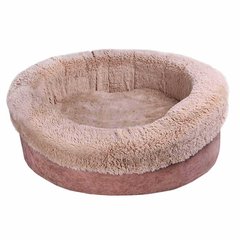 Лежак для тварини DONAT ,круглий з м'якими бортиками ( пудра ) 65см, 15 кг M