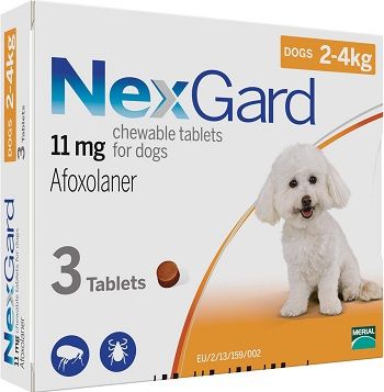NexGard Таблетки від бліх та кліщів для собак вагою від 2 до 4 кг 1 таблетка