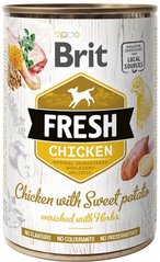 Brit Fresh Dog Консервы с курицей и бататом 400 грамм