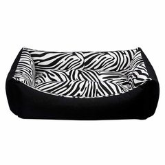 Лежак для тварини TARTE ,прямокутний (чорний/зебра) 95*70*22 см XL