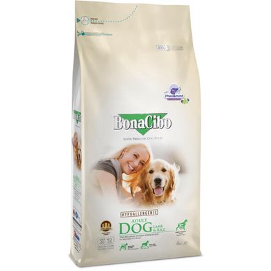 BonaCibo Adult Dog Lamb & Rice Сухий корм для собак з ягням 4 кг (BC406168)