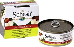 Schesir Chicken Аpple (курка з яблуком) Натуральні консерви для собак, банку 150 г