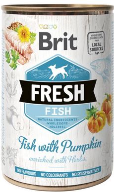 Brit Fresh Dog Консервы с рыбой и тыквой 400 грамм