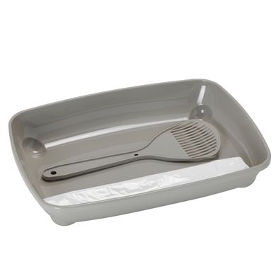 Moderna АРИСТ-О-ТРЭЙ туалет для котят с лопаткой и пакетами Тепло-серый