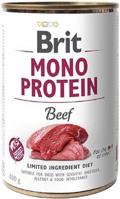 Brit Mono Protein Dog Консервы с говядиной 400 грамм