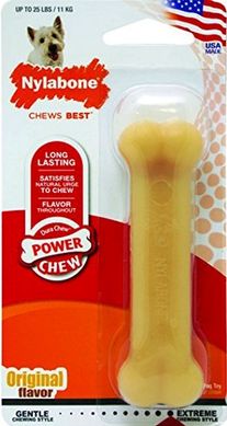 Nylabone Dura Chew Жевательная игрушка кость для собак с мощным стилем грызения, оригинальный вкус PETITE 9,5 см