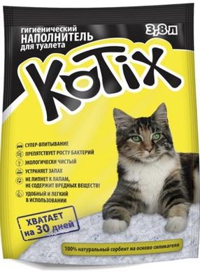 Kotix Силикагелевый наполнитель для кошачьего туалета 3 л