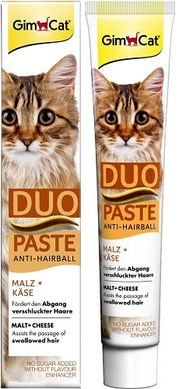 GimCat Anti-Hairball Duo Paste Cheese + Malt Паста для выведения шерсти 50 мл