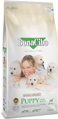 BonaCibo Puppy Lamb & Rice Сухий корм для цуценят з ягням 3 кг
