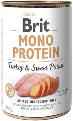 Brit Mono Protein Dog Консервы с индейкой и бататом 400 грамм