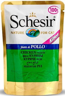 Schesir Chicken Fillet Kitten (Филе курицы) Натуральные консервы для котят, пауч 100 г