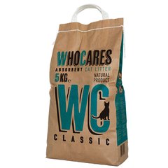 WC (WhoCares Classic) впитывающий наполнитель в кошачий туалет 5 кг.