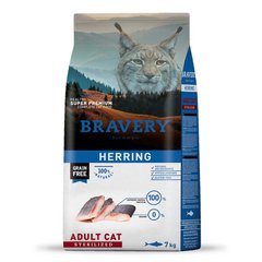 BRAVERY Herring Adult Cat Sterilized,сухий корм для дор. котів стерилізованих, з оселедцем 7kg (303)