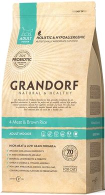 Grandorf Cat Adult Indoor 4 Meat & Brown Rice 400 грамм