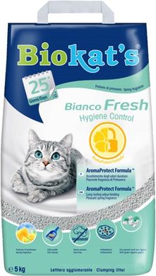 Biokat's Bianco Fresh Комкующийся наполнитель для кошачьего туалета, с ароматом 5 кг