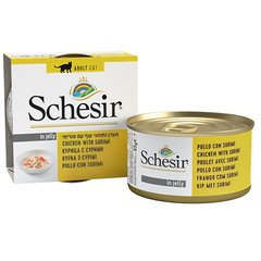 Schesir Chicken Surimi (Курица с сурими) Натуральные консервы для кошек, банка 85 г