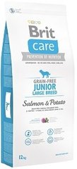 Brit Care Grain-free Junior Large Breed Salmon & Potato для молодих собак. 1 кг