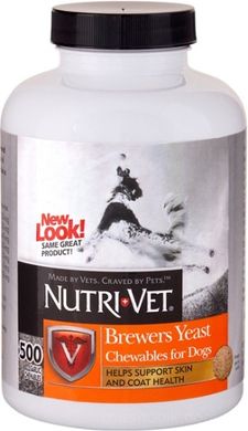 Nutri-Vet Brewers Yeast с чесноком, комплекс для шерсти собак 300 таблеток