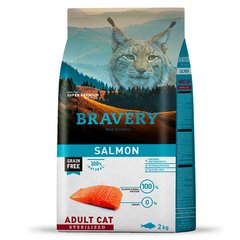 BRAVERY Salmon Adult Cat Sterilized, сухий корм для дор. котів стерилізованих, з лососем 2kg