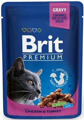 Brit Premium Cat с курицей и индейкой 100 грамм
