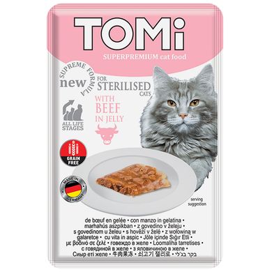 TOMi Sterilised Beef in Jelly Консерва с говядиной для стерилизованных кошек