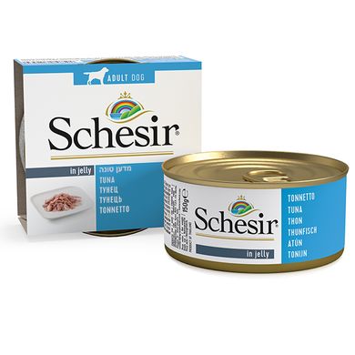 Schesir Tuna (Тунец) Натуральные консервы для собак, банка 150 г