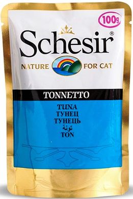 Schesir Tuna (Тунец) Натуральные консервы для кошек, пауч 100 г