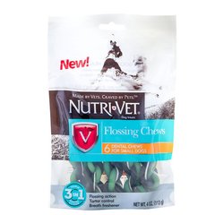 Nutri-Vet Flossing Chews 3in1 жевательное лакомство с зубной нитью для собак малых пород