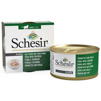 Schesir Tuna Chicken (Тунец с курицей) Натуральные консервы для кошек, банка 85 г