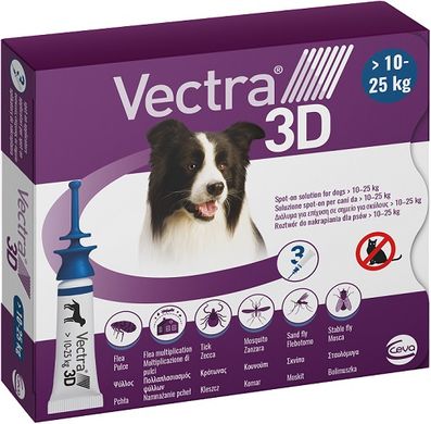 Vectra 3D для собак вагою від 10 до 25 кг 1 піпетка