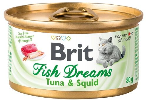 Brit Fish Dreams Cat Консервы с тунцом и кальмаром 80 грамм