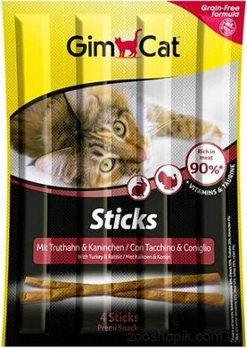 GimCat Sticks Grain-Free Палочки с индейкой и кроликом для кошек 4 шт