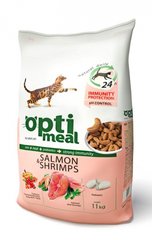 Optimeal с лососем и креветками для взрослых кошек 0.3 кг.