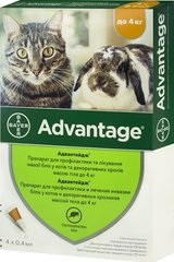 Bayer Advantage 40 для котів до 4 кг або декоративних кроликів
