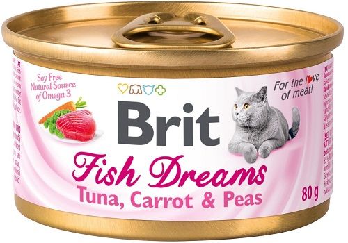Brit Fish Dreams Cat Консервы с тунцом, морковью и горохом 80 грамм