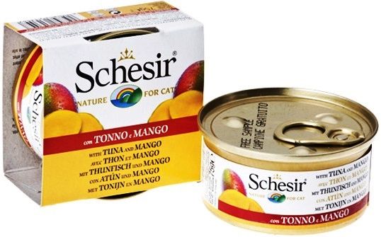 Schesir Tuna Mango (Тунец с манго) Натуральные консервы для кошек, банка 75 г 75 грамм