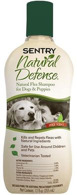 Sentry Natural Defense Flea Shampoo Натуральный шампунь от блох для собак и щенков