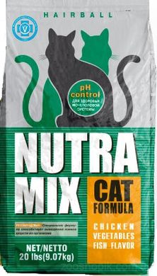 Nutra Mix Cat Hairball сухой корм с эффектом выведения шерсти 9.06 кг.