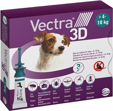 Vectra 3D для собак вагою від 4 до 10 кг 1 піпетка