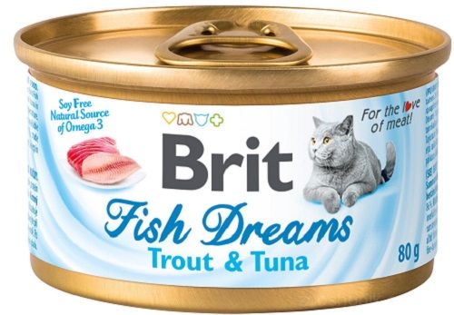Brit Fish Dreams Cat Консервы с форелью и тунцом 80 грамм