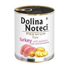 Консерва Dolina Noteci Premium Pure для собак алергіків з індичкою та картоплею, 800 гр (12 шт/уп)