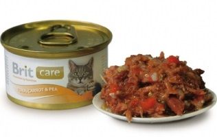 Brit Care Cat Консерва с тунцом, морковью и горошком