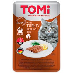 TOMi Cat Turkey in spinach jelly Влажный корм с индейкой в шпинатном желе для кошек