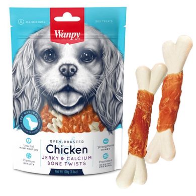 Wanpy Chicken Jerky & Calcium Bone Kосточки с курицей для собак