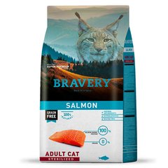 BRAVERY Salmon Adult Cat Sterilized, сухий корм для дор. котів стерилізованих, з лососем 600 гр